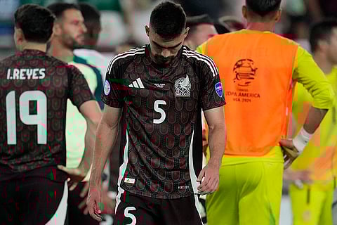 Mexico's Johan Vasquez reacts after match against Ecuador